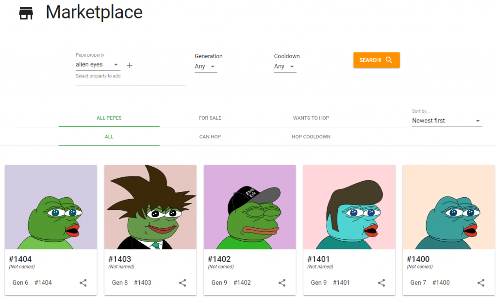 CryptoPepe Marketplace