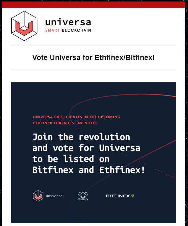 Universa (UTNP) Bitfinex en Ethfinex voting