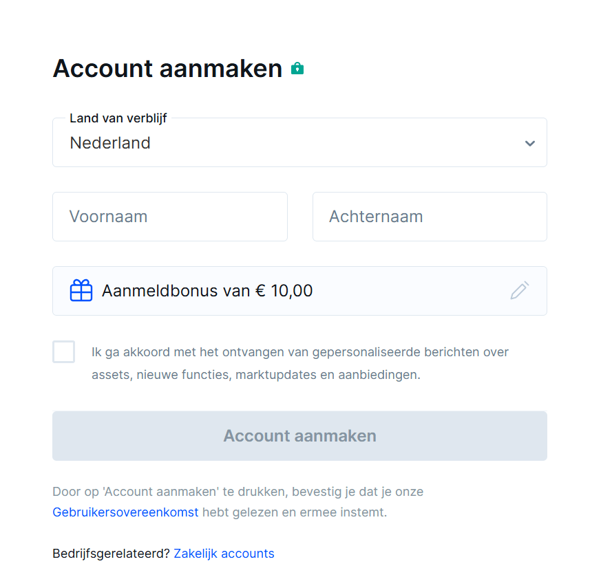 Bitvavo aanmeldbonus van 10 euro