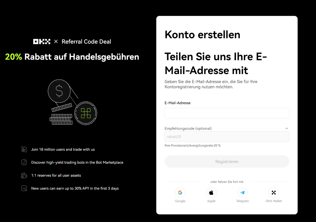 OKX 20 Rabatt auf Handelsgebühren