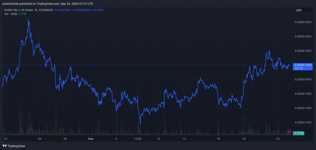 Shiba Inu Kursdiagramm September 2024