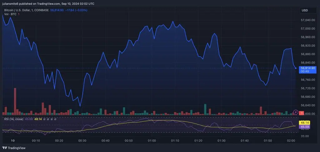 bitcoin koersgrafiek 10september2024