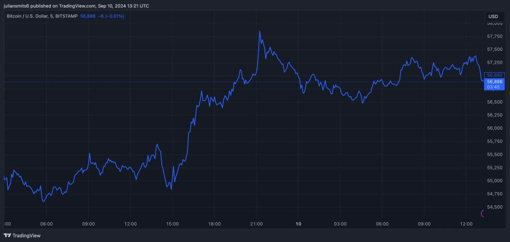 bitcoin koersgrafiek 10september2024