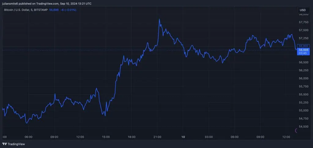 bitcoin koersgrafiek 10september2024