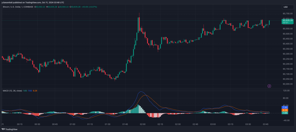 Bitcoin koersgrafiek oktober2024