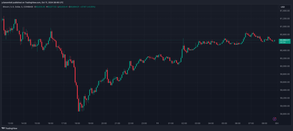 Bitcoin-Kursdiagramm Oktober 2024