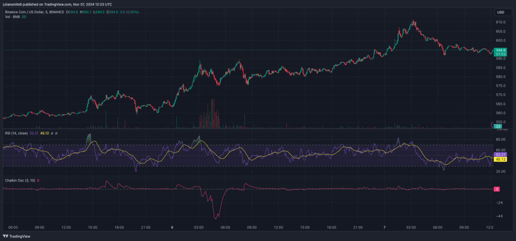 BNB Kursdiagramm November 2024