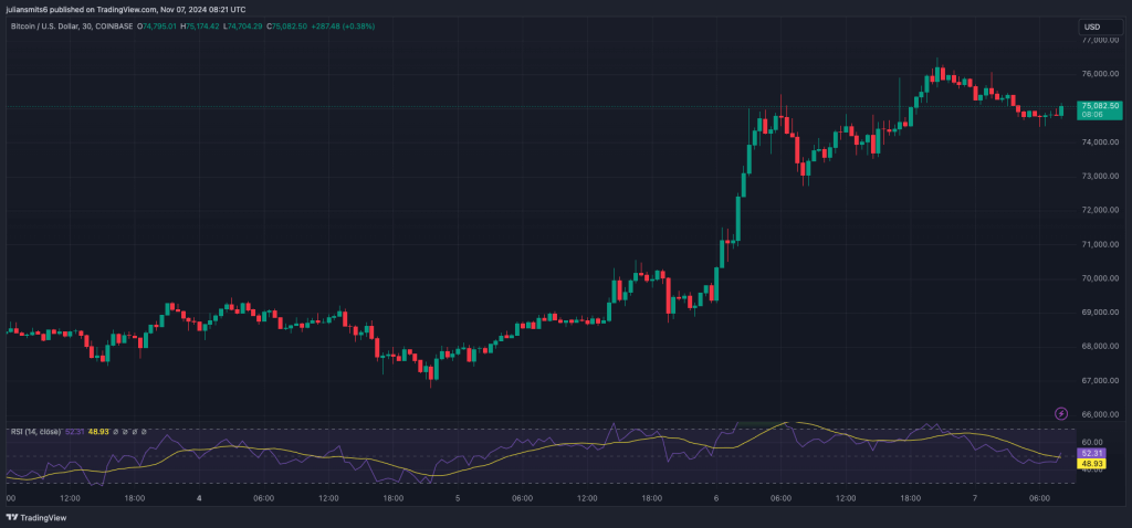 Bitcoin Kursgrafik November 2024