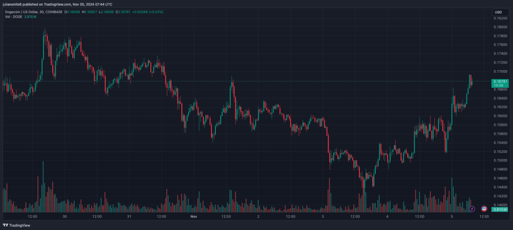 Dogecoin Kursgrafik November 2024