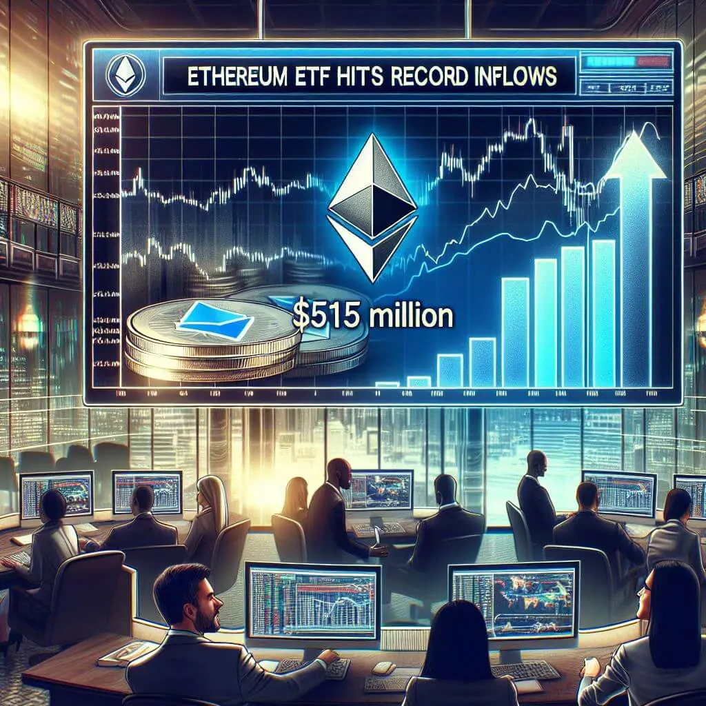 Ethereum ETFs bereiken recordinstroom van $515 miljoen